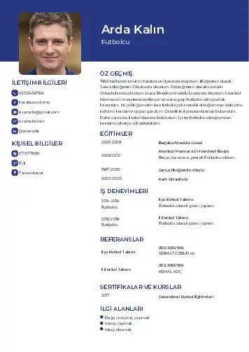 Sporcu CV Örnekleri cv indir